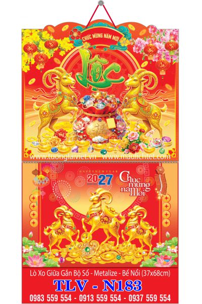 Lịch lò xo giữa 13 tờ Lộc Khởi Xuân