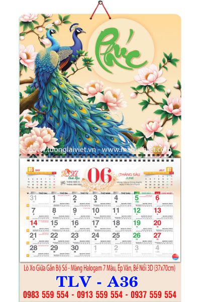 Lịch lò xo giữa 13 tờ Tết An Khang