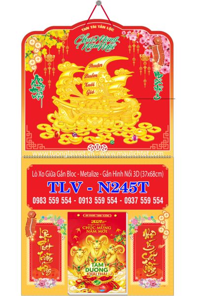 Lịch lò xo giữa bloc dán nổi Thuận Buồm Xuôi Gió