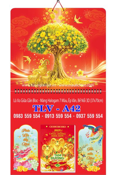 Lịch lò xo giữa bloc Lộc Kim Tiền
