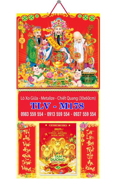 Lịch lò xo giữa mini Phúc Lộc Thọ